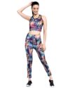 womens Gym Wear Set, Printed Track Pant & Spo &hellip;
