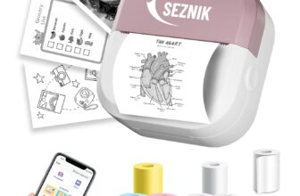 SEZNIK Mini Printer, Inkless, Thermal, Bluetooth,  &hellip;