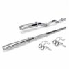 LEEWAY Gym Barbell Rod 5ft Straight & 3Ft Cur &hellip;