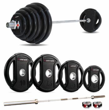 Leeway Olympic Barbell Rod with Plates (50kg Set)  &hellip;