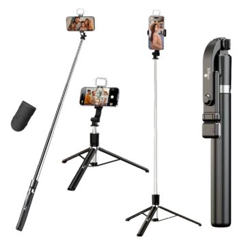 Kratos K9 Selfie Stick Tripod With Light, 67 inch  &hellip;