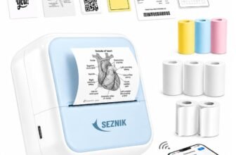 SEZNIK Mini Printer, Inkless, Thermal, Bluetooth,  &hellip;