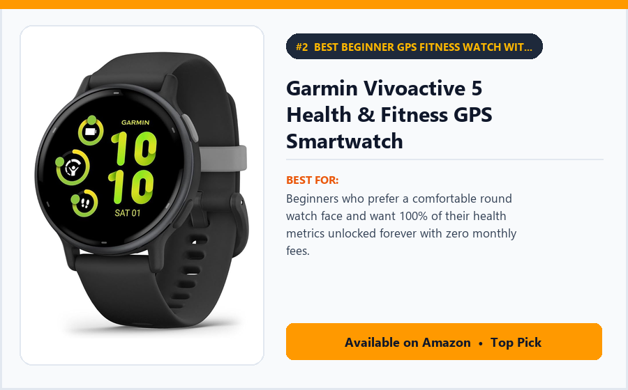 Garmin Vivoactive 5 Health & Fitness GPS Smartwatch Garmin Vivoactive 5 Health & Fitness GPS Smartwatch - Best Beginner GPS Fitness Watch with Zero Monthly Fees (Best Fitness Trackers for Beginners 2026)