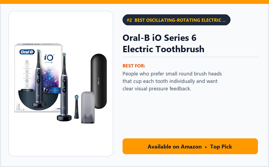 Oral-B iO Series 6 Electric Toothbrush Oral-B iO Series 6 Electric Toothbrush - Best Oscillating-Rotating Electric Toothbrush (Best Electric Toothbrushes 2026)