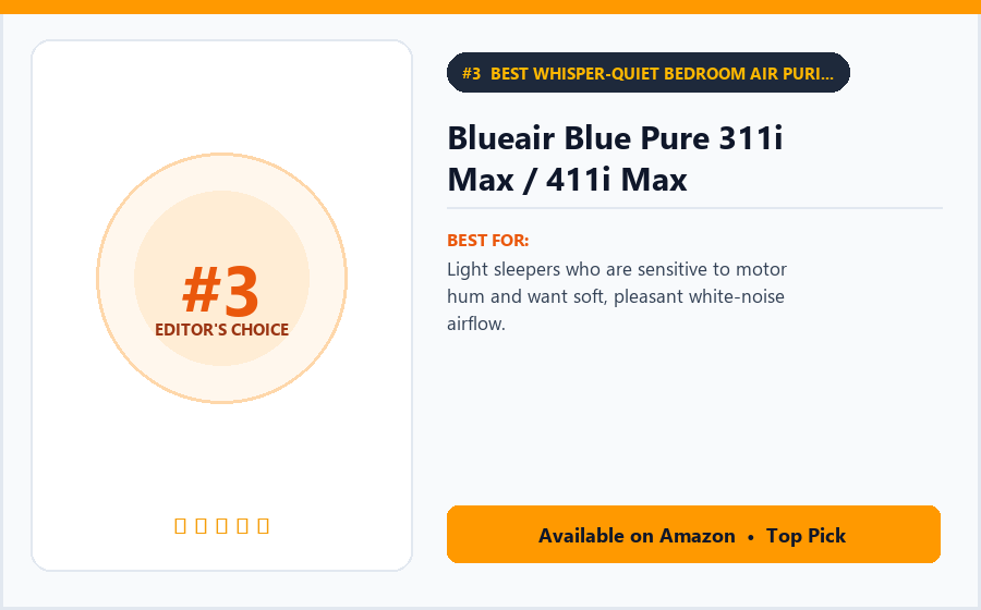 Blueair Blue Pure 311i Max / 411i Max - Best Whisper-Quiet Bedroom Air Purifier for Light Sleepers (Best Resistance Bands for Home Workouts 2026)