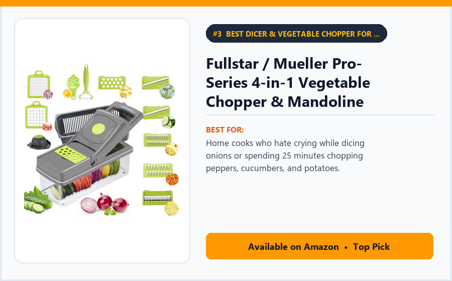 Fullstar / Mueller Pro-Series 4-in-1 Vegetable Chopper & Mandoline - Best Dicer & Vegetable Chopper for Onions, Salsa & Meal Prep (Best Kitchen Gadgets Under ₹4,000 2026)