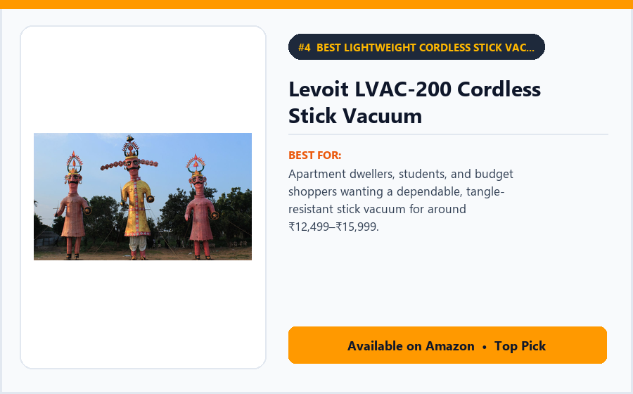 Levoit LVAC-200 Cordless Stick Vacuum - Best Lightweight Cordless Stick Vacuum Under ₹16,999 (Best Cordless Vacuum Cleaners 2026)