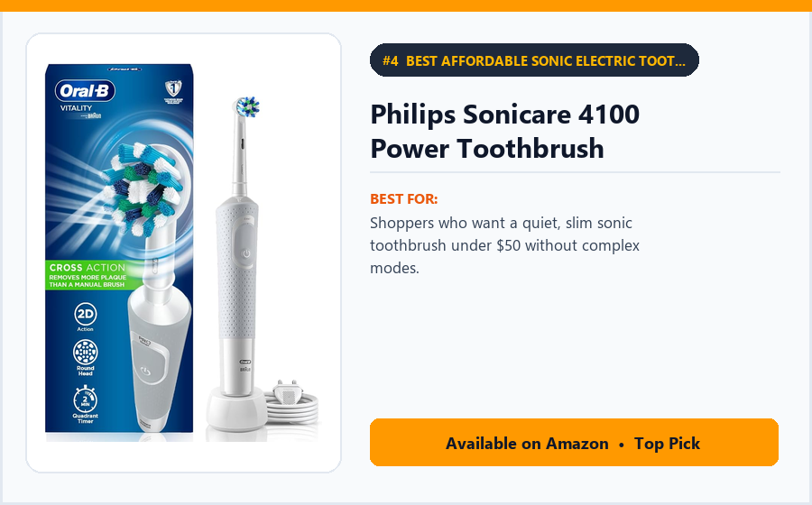 Philips Sonicare 4100 Power Toothbrush Philips Sonicare 4100 Power Toothbrush - Best Affordable Sonic Electric Toothbrush (Best Electric Toothbrushes 2026)