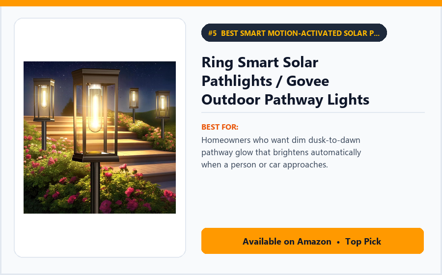 Ring Smart Solar Pathlights / Govee Outdoor Pathway Lights - Best Smart Motion-Activated Solar Pathway Lights (Best Solar Garden Lights 2026)