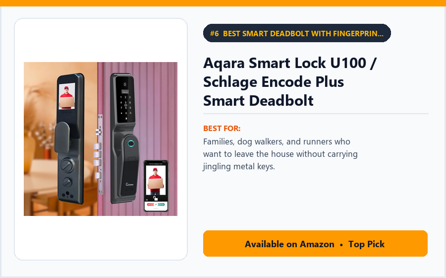 Aqara Smart Lock U100 / Schlage Encode Plus Smart Deadbolt - Best Smart Deadbolt with Fingerprint, Keypad & Apple Home Key (Best Smart Home Gadgets 2026)