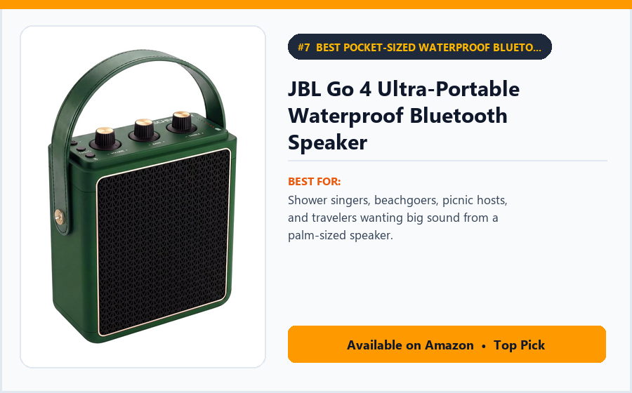 JBL Go 4 Ultra-Portable Waterproof Bluetooth Speaker - Best Pocket-Sized Waterproof Bluetooth Speaker Under ₹4,000 (Best Tech Gadgets Under ₹4,000 2026)