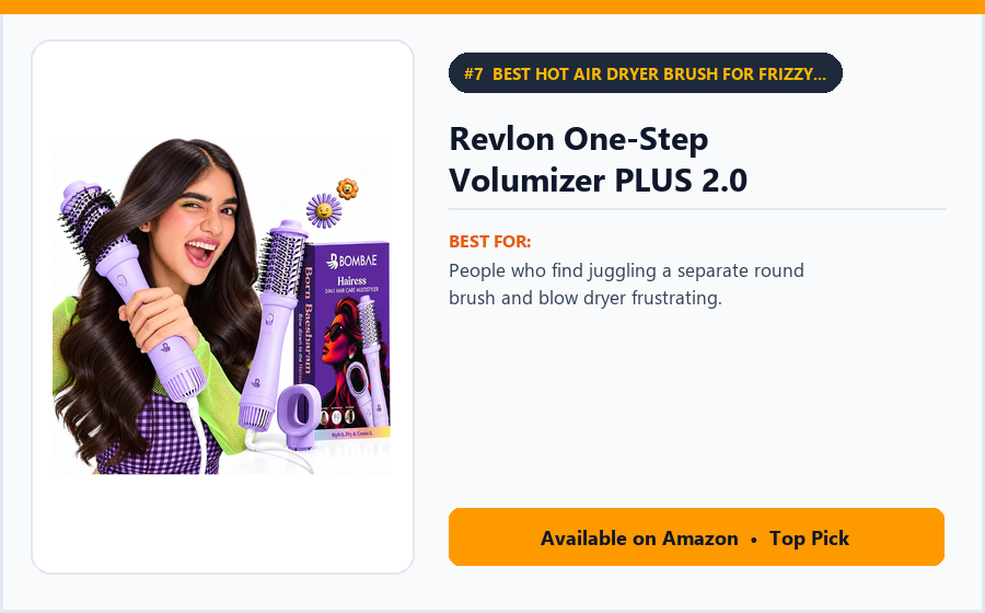 Revlon One-Step Volumizer PLUS 2.0 - Best Hot Air Dryer Brush for Frizzy Blowouts (Best Hair Dryers for Frizzy Hair 2026)