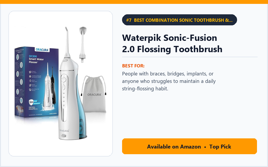 Waterpik Sonic-Fusion 2.0 Flossing Toothbrush Waterpik Sonic-Fusion 2.0 Flossing Toothbrush - Best Combination Sonic Toothbrush & Water Flosser (Best Electric Toothbrushes 2026)