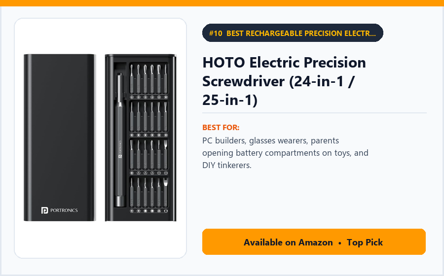 HOTO Electric Precision Screwdriver (24-in-1 / 25-in-1) - Best Rechargeable Precision Electric Screwdriver Set (Best Tech Gadgets Under ₹4,000 2026)