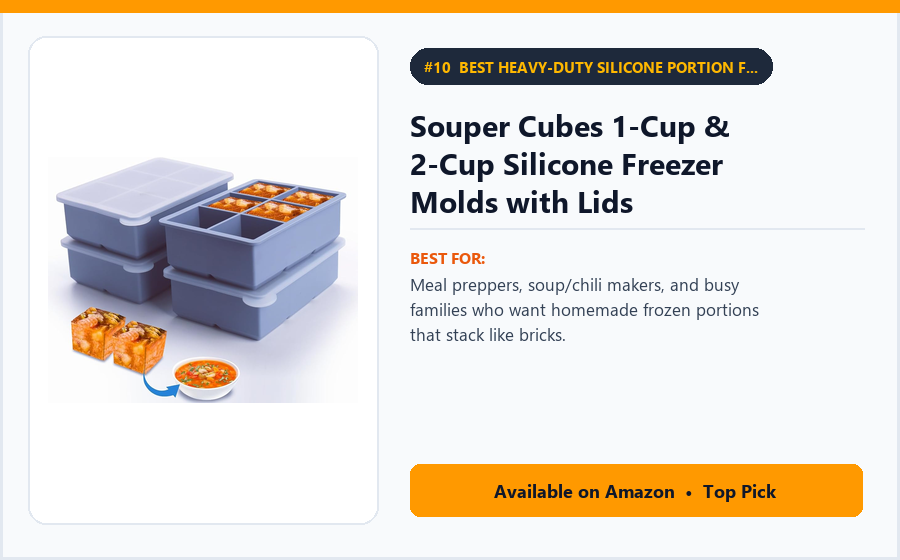 Souper Cubes 1-Cup & 2-Cup Silicone Freezer Molds with Lids - Best Heavy-Duty Silicone Portion Freezer Trays for Soup, Broth & Sauce (Best Kitchen Gadgets Under ₹4,000 2026)
