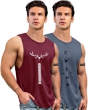 AUSK Men Vest || Gym Tshirt for Men || Karma Print &hellip;