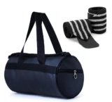 Combo Pack of PU-Leather Black Gym Bag, Gym Duffel &hellip;
