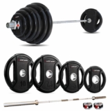 Leeway Olympic Barbell Rod with Plates (50kg Set)  &hellip;