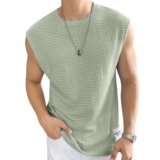 NETCLICK® Mens Waffle Tank Tops Sleeveless Round  &hellip;
