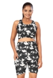 Womens Sleeveless Sport Crop Top and Shorts Gym Fi &hellip;